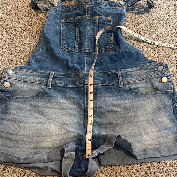 No Boundaries Blue Jean Shorts Overalls - Picture 5 of 5